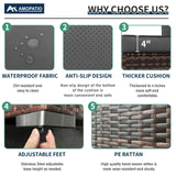 Amopatio Outdoor Patio Couch, Rattan Patio Furniture Set with Non-slip Cushion, 2 Pieces Outdoor Armrest High Back Sectional Sofas Suitable for Terrace, Poolside, Garden, Gery Amopatio