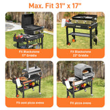 Portable Outdoor Grill Table, Folding Grill Cart Solid and Sturdy, Blackstone Griddle Stand Large Space, Blackstone Table with Paper Towel Holder, Grill Stand for Blackstone Griddle, Ninja Grill etc. DeintYei