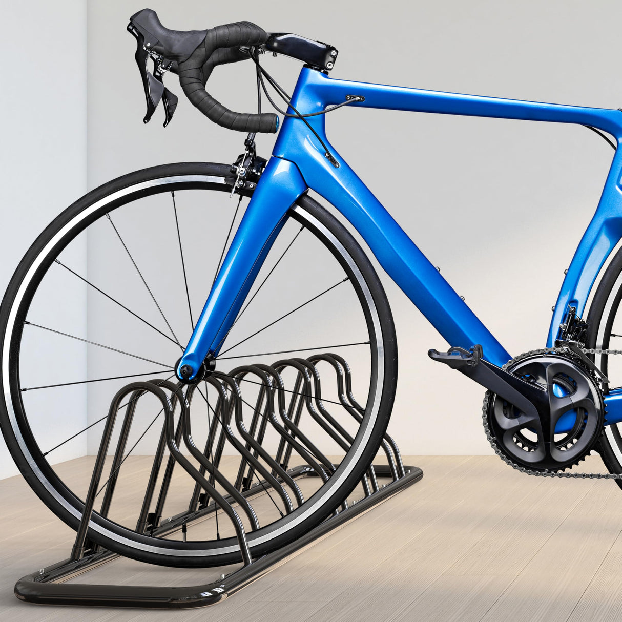 Simple Houseware 5 Bike Bicycle Floor Parking Adjustable Storage Stand, Black Simple Houseware