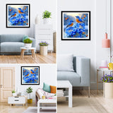MXJSUA Blue Birds DIY Diamond Painting by Number Kits for Adults, Flowers 5D Round Drill Diamond Gem Art Painting Picture Arts Kits Craft for Home Wall Decor 12x12 Inch MXJSUA