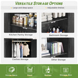 SPERTIKC Wardrobe Closet with Doors, 72" Armoire Wardrobe Cabinet, Black Bedroom Storage Cabinet with Hanging Rod for Kitchen, Pantry SPERTIKC