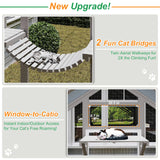 Extra Large Catio Outdoor Cat Enclosure Waterproof, Walk-in Outdoor Pet House for Multiple Cats, Catio Cat Run Cage with Bridges, Weatherproof Full Cover, 8 Platforms, 2 Resting Box Magazoopet