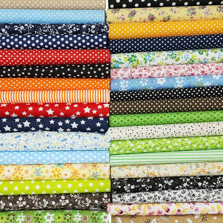 50 Pcs 10" x 10" Craft Fabric Bundle Squares Patchwork Fabric Sets Cotton Material Quilting Fabric for DIY Gooswexmzl