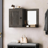 YATINEY Bathroom Medicine Cabinet with Mirror, Wall Mounted Home Storage, Medicine Cabinet Mirror, Bathroom Wall Cabinet, Adjustable Shelf, for Laundry Room, Bedroom, Camper, Hallway, Smoky Oak YATINEY