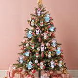 28 Pack Winter Christmas DIY Crafts Kit for Kids, Make Your Own Christmas Penguin Ornaments Stickers Cutouts Art Crafts Bulk for Kids Winter Holiday Xmas Home Class Art Game Activities Party Favors VABAMNA