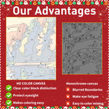 Christmas Paint by Numbers for Adult, Snowman Paint by Numbers Kit for Adults Beginners, DIY Christmas Acrylic Painting on Canvas for Home Wall Art Decor(16x20inch) Mandun