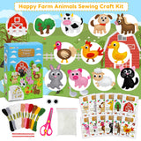 OKOOKO Animal Sewing Craft Kit, Sewing Craft Kit for Kids, DIY Crafting and Sewing Set, Art Craft Kits, Fun and Educational Craft Set, Sew Your Own Felt Animals OKOOKO