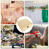 LDXDRU 2Pcs Large Wooden Box, 12.6" x 8" x 3.1" Unfinished Wooden Box with Hinged Lid, Reusable Wood Boxes for Crafts,Gift, Home Storage, DIY Keepsake Box LDXDRU