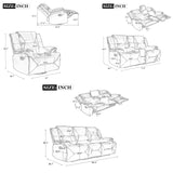 ERYE Home Theater and Living Room Recliner Sofa Couch for 3, Manual Reclining Sofa&Couch with LED Light Strip, 2 Cup Holders and DropDown Table for Home,Apartment,House ERYE