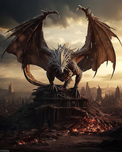 XTXGERL Dragon Paint by Numbers for Adults, Acrylic Oil Painting by Numbers Kits for Beginner with Paintbrushes Brushes Paintwork Art Canvas for Home Decor 16x20 inch / 40x50 cm
