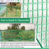 Hortifan Garden Fence Temporary Fence, 4'x100' with 50 Zip Ties, Plastic Fencing Safety Fence Snow Fence, Construction Fencing for Yard, Deer, Pet, Rabbits, Chicken, Dogs, Animal Barrier, Green HORTIFAN