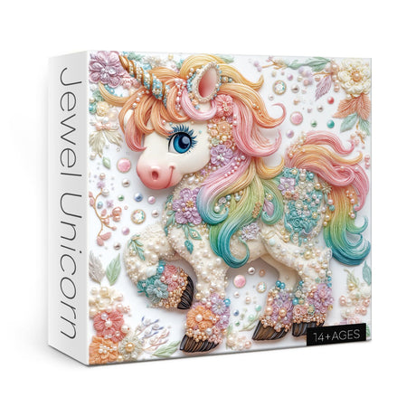 Crystal Unicorn Puzzle for Adults 1000 Pieces, Fantasy Animal Jigsaw Puzzle, Colorful Flower Art Diamond Rainbow Gem Jewel Puzzle BBOLDIN