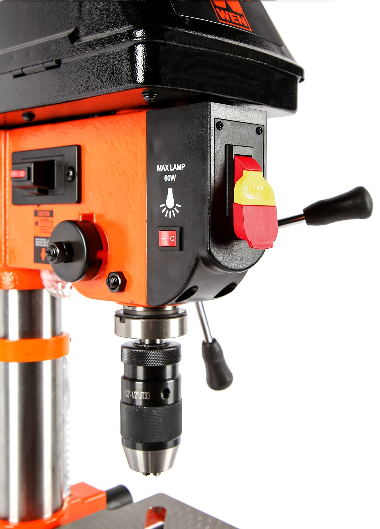 WEN 4211 3.2-Amp 10-Inch 5-Speed Cast Iron Benchtop Drill Press with Laser and Keyless Chuck , Black WEN