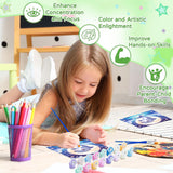 cviokrdu Dolphins Paint by Numbers Kit for Kids with Frame - Wooden Easel, Sea Animals Paint by Numbers for Kids Ages 4 8 12, Easy Acrylic Oil Painting Kits for Home Wall Decoration 8x8 inch cviokrdu