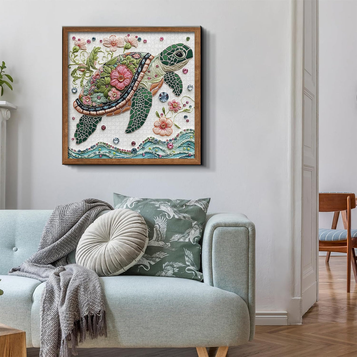 Sea Turtle 1000 Piece Puzzle for Adults, PICKFORU Wave Spirit Jigsaw Puzzle 1000 Pieces, Nature Animal Art Puzzles as Home Decor PICKFORU