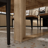 WOODTIME 86.6" W Dining Table for 8-10 People, Versatile Modern Wooden Dinner Table Kitchen Table for Dining Room Conference Room, Light Brown WOODTIME