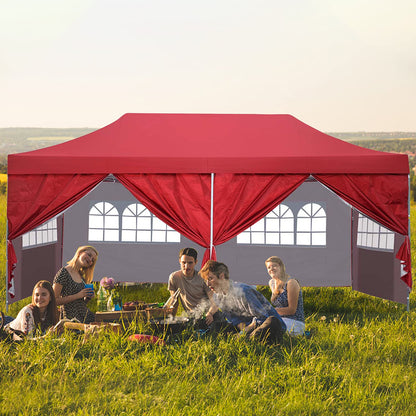 10x20 ft Instant Pop up Canopy, Wonlink Party Tent Folding Heavy Duty Gazebos with Removable Sidewalls and Wheeled Bag Waterproof