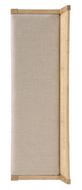Powell Kasi Natural Low Back Cane Bench with Beige Upholstered Seat Powell