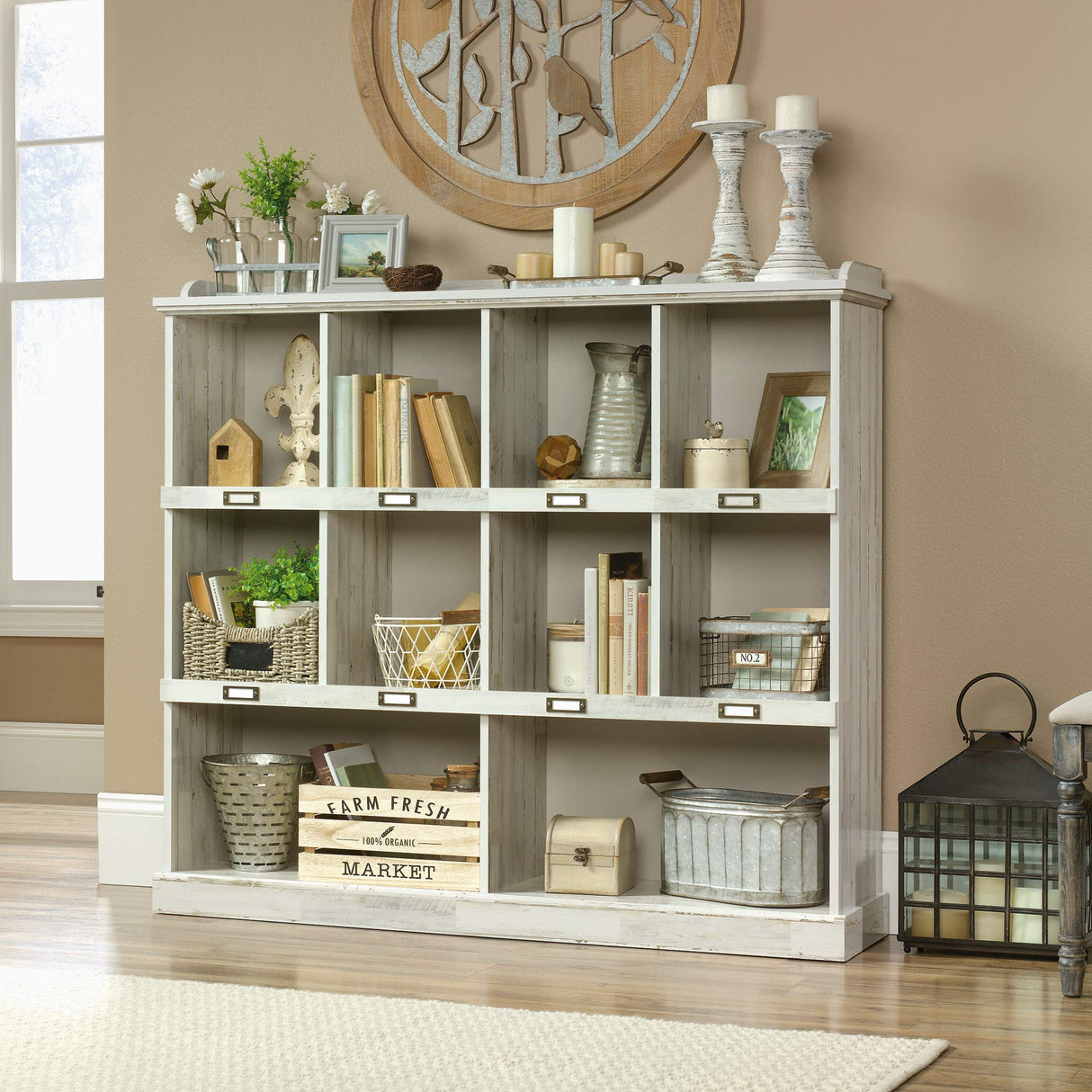 Sauder Barrister Lane Bookcase/ Book shelf, White Plank finish Sauder