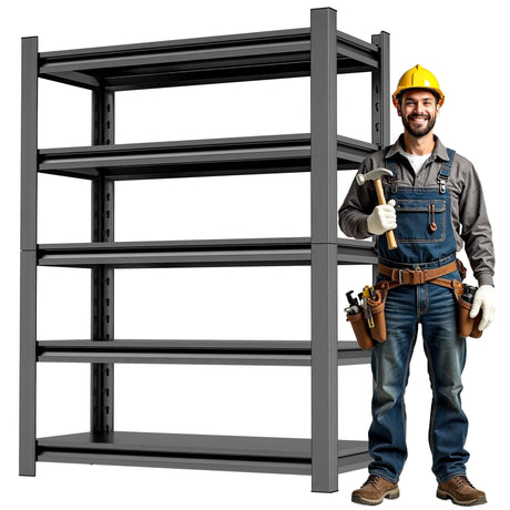 Okeiylaid 78" Hx39 Wx16 D 5-Tier Garage Shelf, 3000 lbs Capacity, Heavy Duty Storage Shelves, Easy Assembly Adjustable Stainless Metal Shelving, Suitable for Garage,Basement,Office,Farmhouse etc Okeiylaid