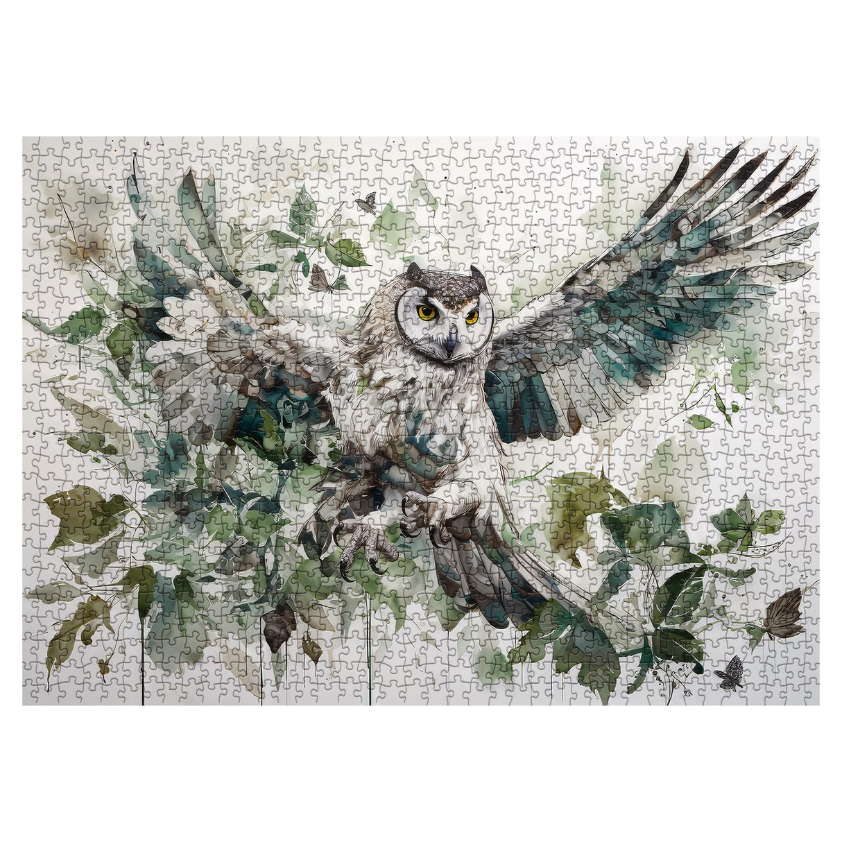 Owl Bird Puzzles for Adults, Animal Art Jigsaw Puzzles 1000 Pieces, Fantasy Forest Painting Puzzle BBOLDIN