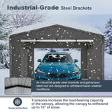 LZbeiteM 13 x 20 ft Car Ports Heavy Duty - Prefab Metal Carport with Galvanized Steel Roof with Sidewalls Enclosure Kit, Sturdy Heavy Duty Metal Carport for Cars, Boats, and Tractor LZBEITEM