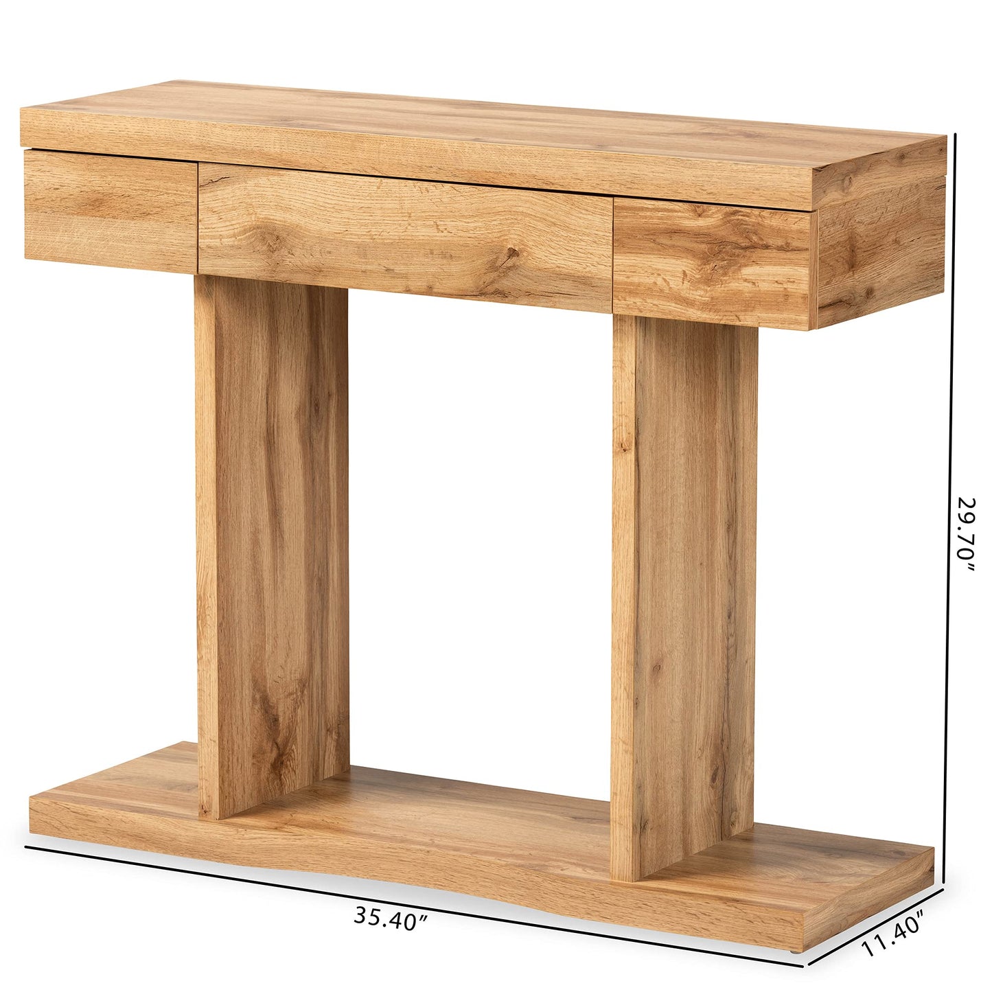 Baxton Studio Otis Console Tables, Oak Brown