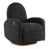 Christopher Knight Home Sidney Fabric Upholstered 360° Swivel Chair, Boucle Push-Back Recliner, Solid Wood Glider Recliner with Rotation, Living Room Lounge Sofa, Adjustable Comfy Reading Chair,Black Christopher Knight Home