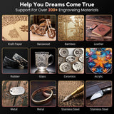 Longer RAY5 Laser Engraver, 20000mW Output Power, 3.5"Touch Screen APP Offline Control, DIY Engraver Tool for Metal/Glass/Wood, Engraving Area 15.75"x14.37" Longer