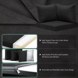 RADIATA 9 Piece Wicker Patio Furniture Set with Fire Pit, All-Weather Outdoor Sectional Couch High Back Large Size, Modular Backyard Seating Sofa Set with Propane/Natural Gas Firepit Table, Grey&Black RADIATA