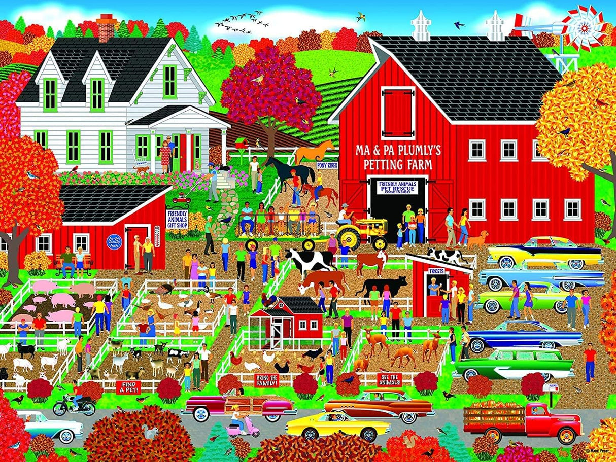 RoseArt - Home Country - Plumly's Petting Farm - 1000 Piece Jigsaw Puzzle for Adults RoseArt