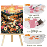 Lxmsja Mountains Paint by Numbers Kit for Adults, Sunset Acrylic Paint by Numbers for Adults Beginner, DIY Craft Supplies Oil Painting Kits for Home Wall Decor 16x20 inch (No Frame) Lxmsja