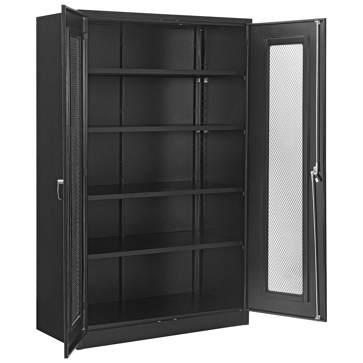 Global Industrial Assembled Storage Cabinet with Expanded Metal Door, 48x24x78, Black Global Industrial