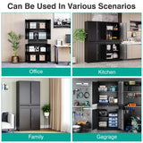 SISESOL Metal Garage Storage Cabinet with Doors and Shelves, 71" Multifunctional Garage Storage Closet Large Garage Locker with Adjustable Shelves & Locking Doors Steel Storage Tall Cabinet SISESOL