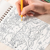 TPLHOUSE Winter Wolf Coloring Book Spiral Bound for Adults, Premium Cover, 30 Beautiful Coloring Pages of Majestic Wolves in Winter Scenes Stress Relief and Relaxation TPLHOUSE