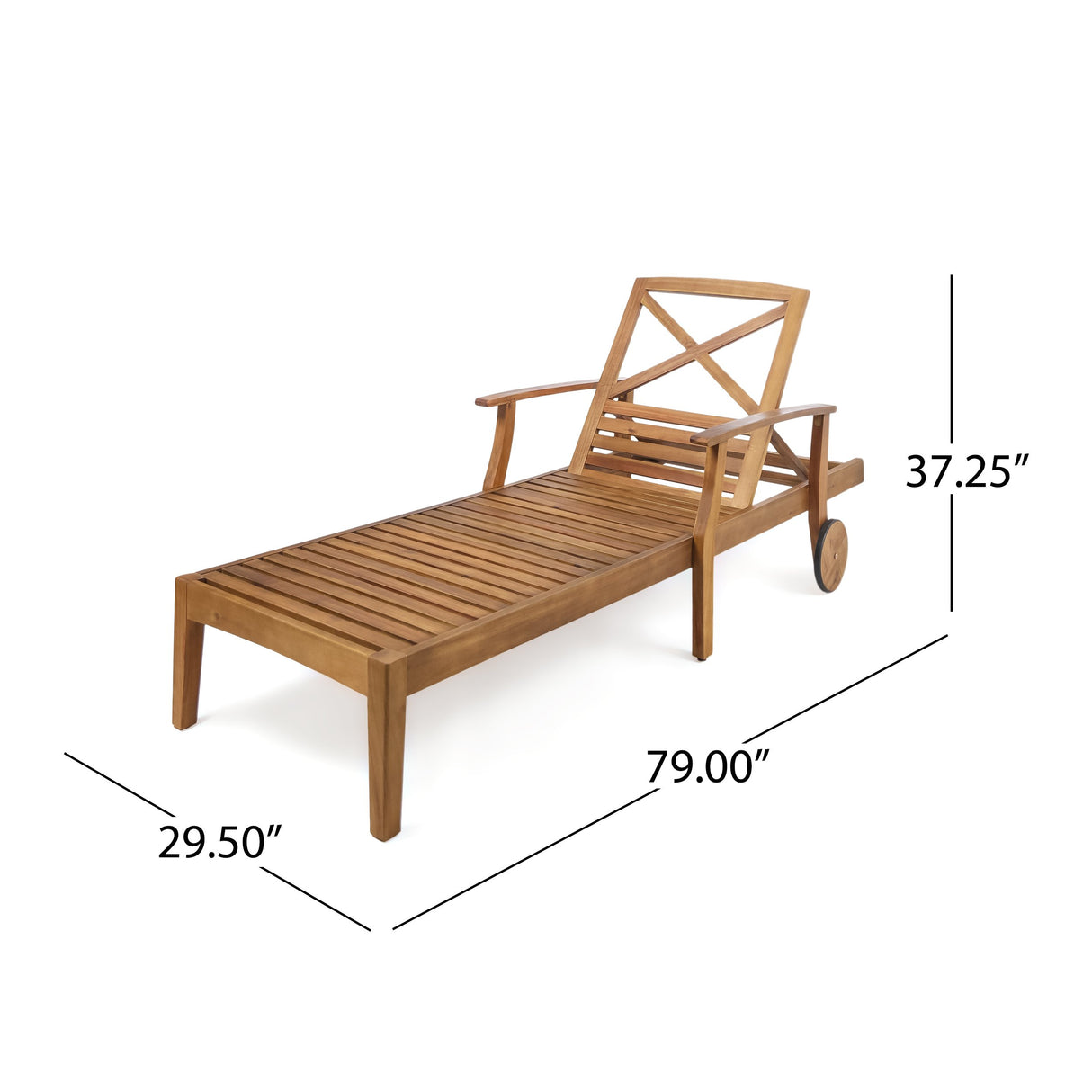 Christopher Knight Home Perla Outdoor Acacia Wood Chaise Lounge, Teak Finish Christopher Knight Home