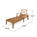 Christopher Knight Home Perla Outdoor Acacia Wood Chaise Lounge, Teak Finish Christopher Knight Home