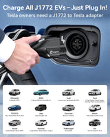 Carbon Fiber Level 1+2 EV Charger (16Amp, 110V-240V, 25ft Cable) Portable Fast Charger with Holder, NEMA 6-20P, Works with All J1772 EV and Hybrid Vehicles, for Home and Outdoor, Black, Ecogenix EC23 Ecogenix