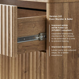 mopio Brooklyn 3 Drawer Dresser for Bedroom, Mid Century Modern Chest of Drawers, Wood Tall Nightstand, Waveform Fluted Side Table, Enhanced Safety, ASTM F2057-23 Sturdy Compliant (Oak) mopio