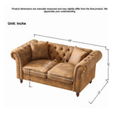 KEIKI Luxury Modular Chesterfield Leather Sofa Couch Set, Mid Century Modern Combo 5 Seater Couches w/Roll Armrest, Comfy Sleeper Cloud SofaBed for Office & Apartment Living Room, Easy Assembly, Brown KEIKI