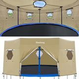 Steelway 14FT Trampoline Tent Cover for Straight Pole Round Trampoline with 6 W-Shape Legs steelway