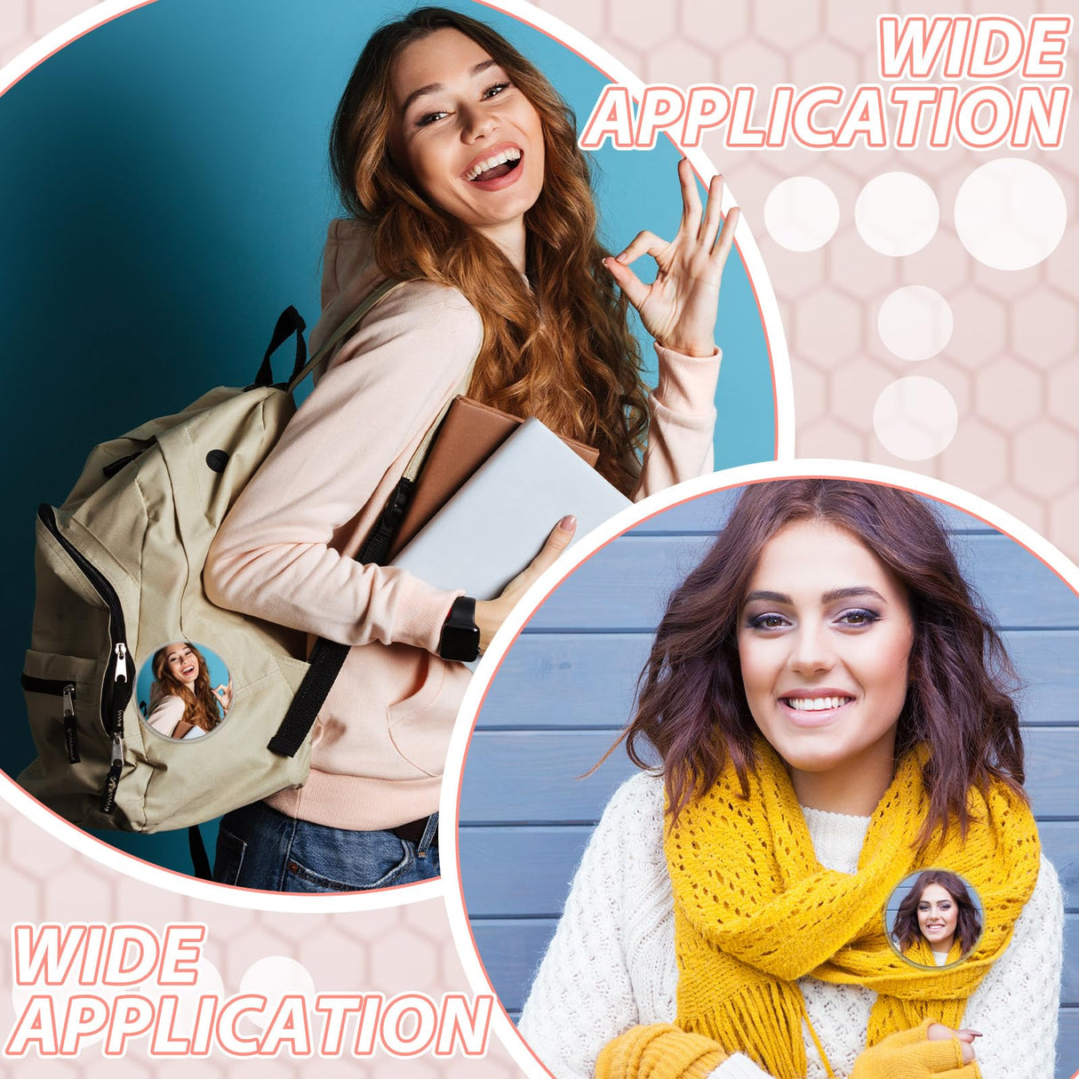 Daifunli 24 Pcs Sublimation Buttons Blanks with Pins 3 Inch Sublimation Buttons Pins Clear Acrylic Heat Transfer Blank Buttons Make Your Own Button Pin Badge for DIY Valentine's Day Craft Gifts Daifunli