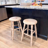East at Main Baylor Farmhouse Counter Stool, Rustic Vintage-Style Wooden Bar Stool, 24-Inch Solid Wood, Pre-Assembled for Kitchen & Home Bar, Sustainable, Brown Finish East at Main