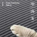 ROWHY 113'' Modular Sectional Cloud Couch, 5 Seater Corner Sofa Big Comfy Corduroy Oversized L Shaped Couch with 2 Pillows, Ottoman, Deep Seat Sectional Couches for Living Room Office, Dark Grey ROWHY