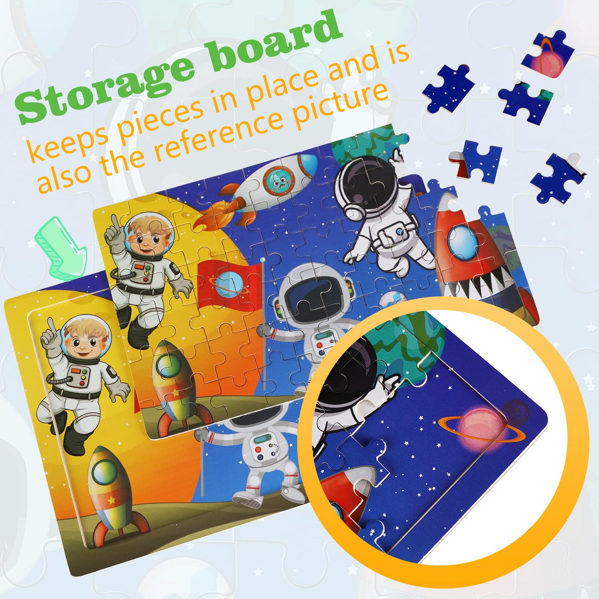 Wooden Puzzles Toys for Kids Ages 4-6, Set of 3 Packs with 60-Piece Wood Jigsaw Puzzles, Dinosaur, Animal and Space Theme. Ideal Gifts for Boys and Girls 3 4 5 6 7 8 Years Old Slotic