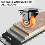 2 Inch Caster Wheels Set of 4, Heavy Duty Casters with Brake, No Noise Locking Swivel Casters with Polyurethane (PU) Wheels, Casters Wheels for Cart, Furniture and Workbench (Two Hardware Include) LUTUMEI
