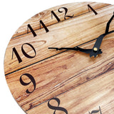 Plumeet Wall Clock, 12'' Frameless Wooden Wall Clocks with Silent Quartz Movement, Rustic Country Village Walnut Clocks Decorative for Kitchen Bedroom Living Room, Brown Plumeet