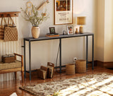 SUPERJARE Console Table with Outlet, 63 Inch Sofa Table with Charging Station, Narrow Entryway Table, Skinny Hallway Table, Behind Couch Table Skinny for Entryway, Living Room, Plants -Gray SUPERJARE