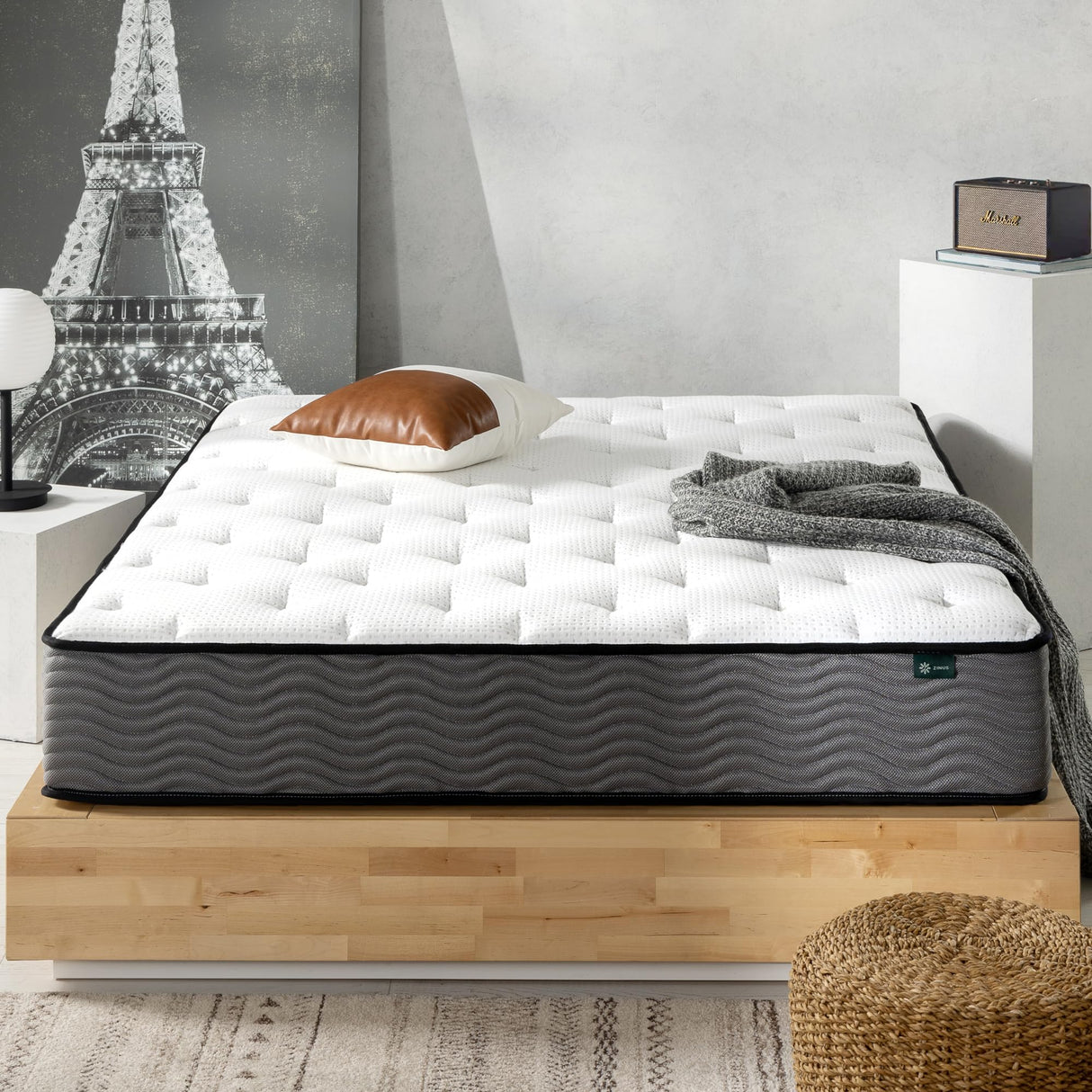 ZINUS 10 Inch True Support Hybrid Mattress [New Version], Queen, Fiberglass Free, Medium Feel, Motion Isolation, Certified Safe Foams & Fabric, Mattress in A Box Zinus