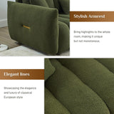 Wrofly Teddy Cloud Sofa Couch, Comfy Upholstered Sherpa Deep Seat Boucle Sofa, Cozy Modern 3 Seater Couch with 3 Pillows, Oversized Loveseat for Living Room Apartment Office, Olive Green Wrofly